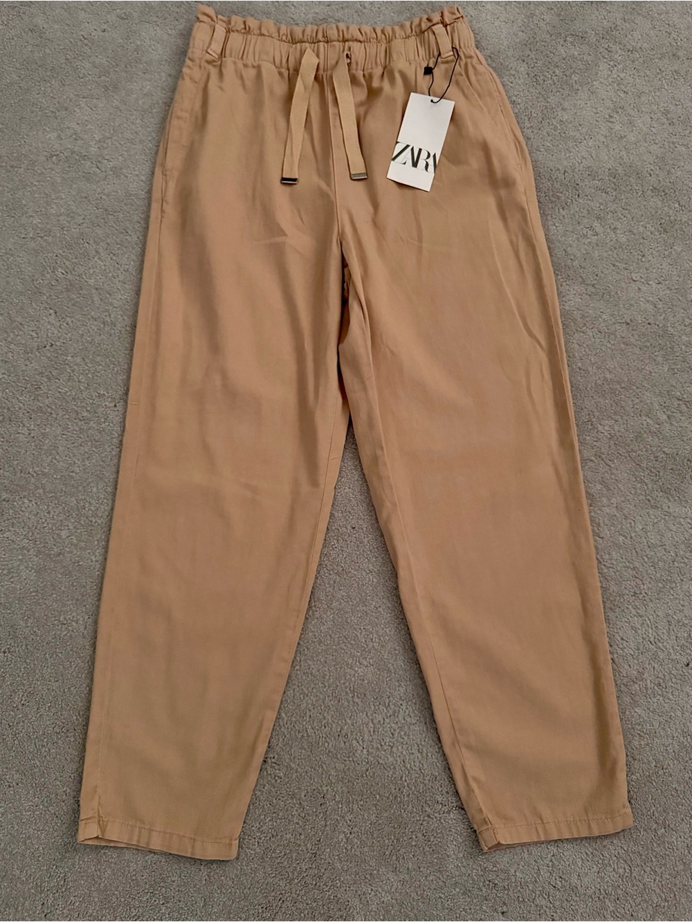 NWT Zara women’s Tan Drawstring Casual Pants - Picture 13 of 13